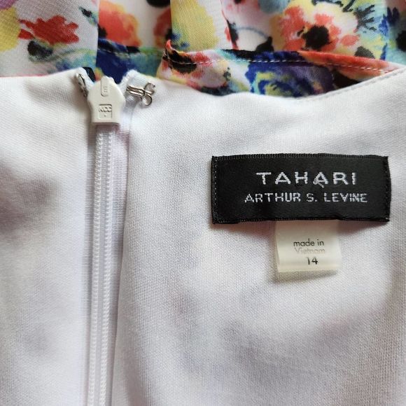 Tahari Multicolor Floral Wrap Dress - Picture 15 of 16